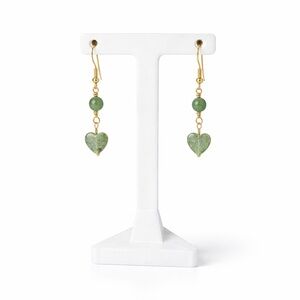 Moss Agate Heart Earrings